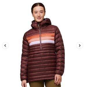 Cotopaxi Fuego Down Hooded Pullover  'Chestnut Stripes'